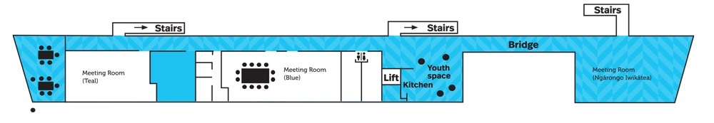 Map of Te Awahou Nieuwe Stroom First Floor.